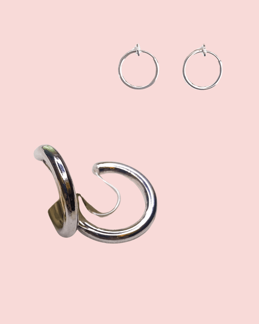 Hoops earparty set S - Zilverkleurig - Klipoorbellen.comKlipoorbellen